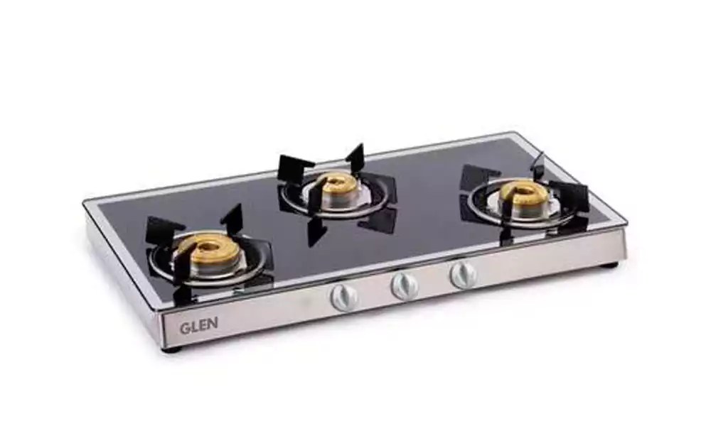 Glen Gas Stove 3 Burner GL 1038 GT Forged BB Mirror