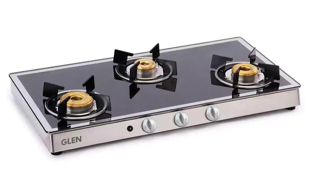 Glen Gas Stove 3 Burner GL 1038 GT Forged BB Mirror A/I