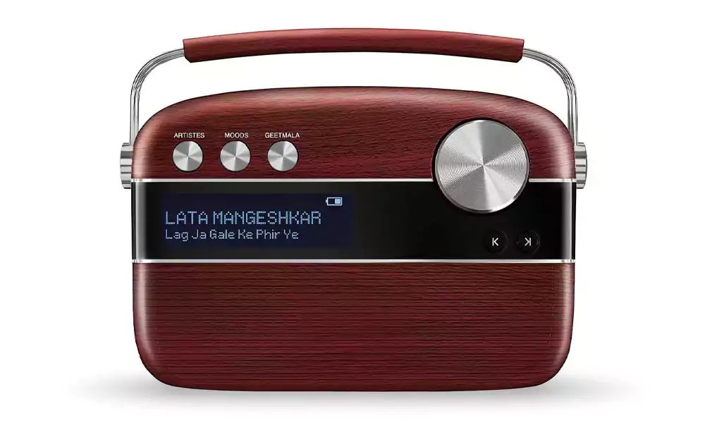Saregama Bluetooth Speaker Carvaan Cherrywood red (new Mrp 7690)