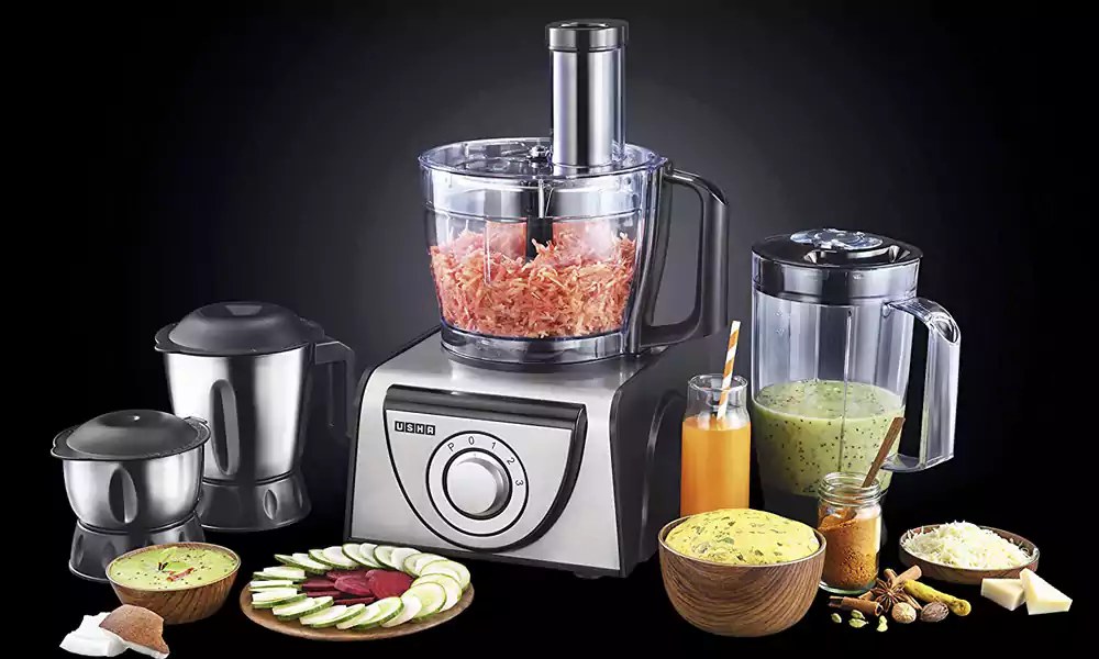 Usha Food Processor 1000 Watts 3810 Black SS