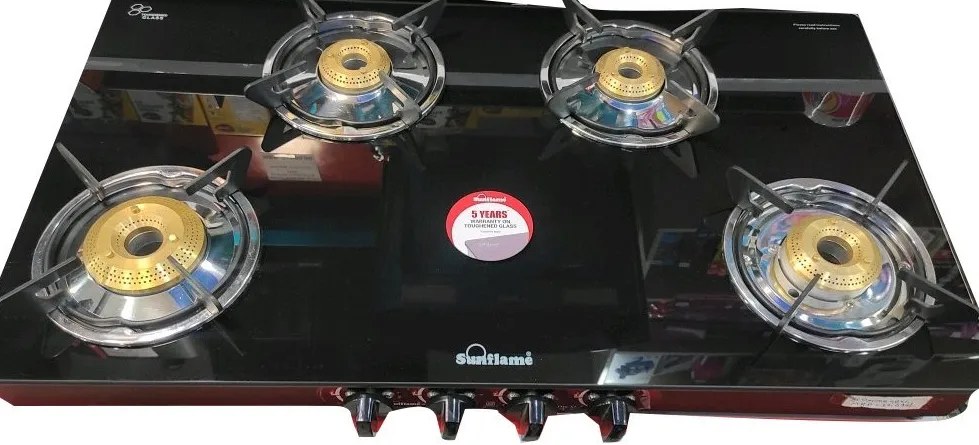 Sunflame Gas Stove 4 Burner GT Prime XL 4B BK Black