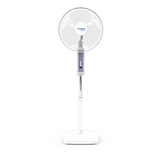 Crompton Pedestal Fan 400mm High Flo Wave Plus KD White