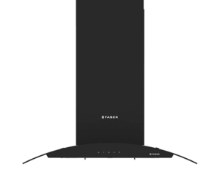 Faber Celling Mounted Chimney 90cm 1000m³/hr FEEL ISOLA Smart DTC BK Black With Curve Glass