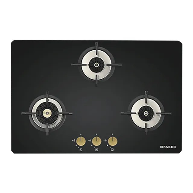 Faber Hob 3 Burner Maxus HT783 CRS BR CI AI Black Toughened Glass