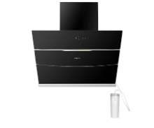 Faber Wall Mounted Chimney 90cm 1500m³/hr BOLT FL SW SC BK Black Tempered Glass