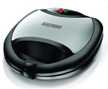 Black & Decker Sandwich Maker 2 Slice 750 Watts TS2020 Grill Black/Silver*$