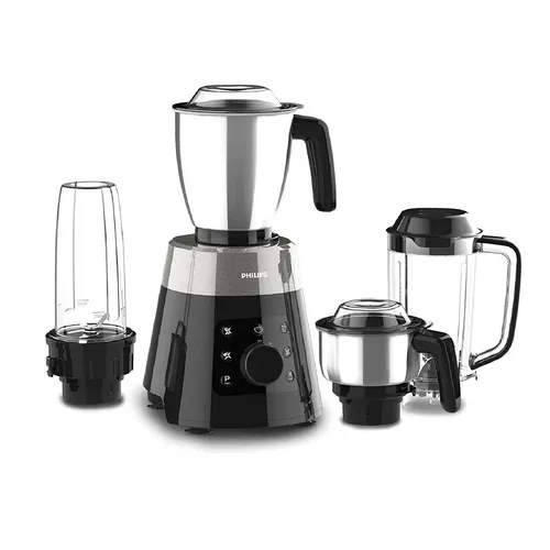 Philips Mixer Grinder 750 Watts 4 Jar HL7777 Metallic Silver and Bold Black
