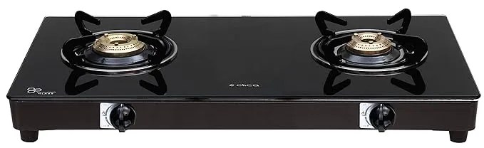 Elica Gas Stove 2 Burner Glass Top 662 CT VETRO BLK (DF) Black