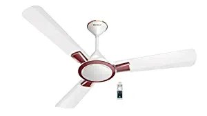 Havells Celling Fan 1200mm 5 Star Decorative Astura Energy Efficient BLDC Fan With Remote White Maroon