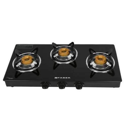 Faber Gas Stove 70cm 3 Burner Power 3BB BK