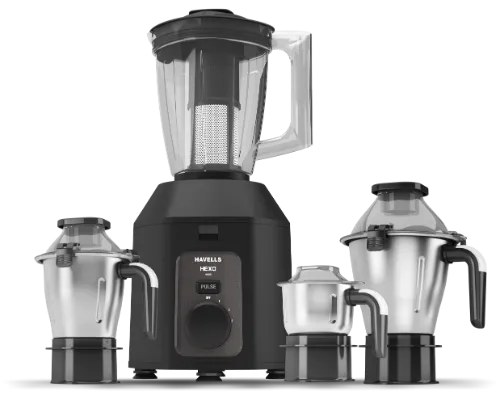 Havells Mixer Grinder 1100 Watts 4 Jar Hexo Plus Black
