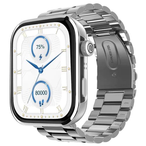 Noise Smart Watch 49.7 mm (1.96 Inches) Colorfit Pro 5 Max Elite Silver