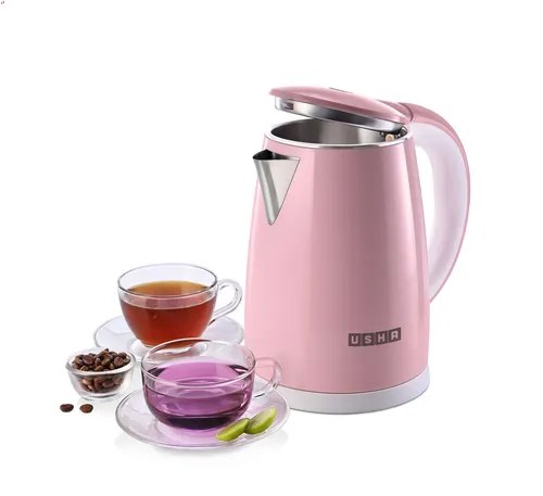 Usha Electric Kettle 1.8 Litre 1800 Watts iChef Cool Touch Wide mouth design 1.8L Pink