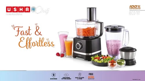 Usha Food Processor 800 Watts iChef Food Processor Black