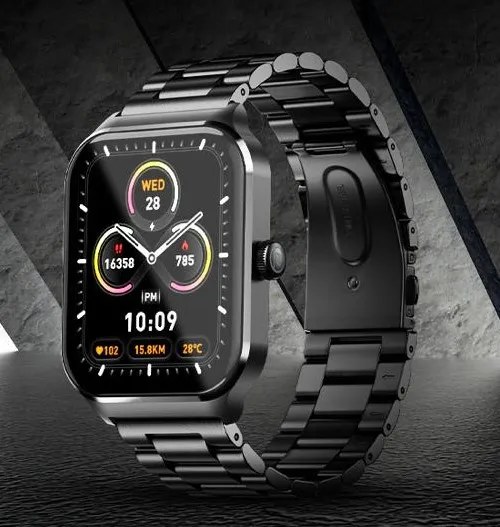 Noise Smart Watch 49.7 mm (1.96 Inches) Colorfit Canvas Metal Black