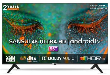 Sansui 4K Ultra HD TV 215 cm (85 inches) Android JSW85GSUHDFF Black