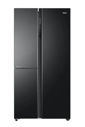 Haier Side By Side Refrigerator 598 Litres 3 Star Inverter HRT-683KGU1 Black Glass