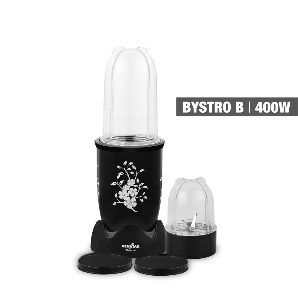 Kenstar Mixer Grinder 400 Watts 2 Jar Personal Blender BYSTRO-B KNBBYS40K2R1-DKA Black