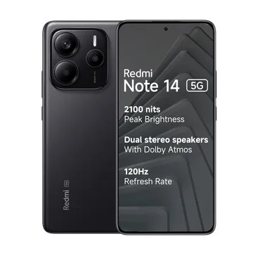 Redmi Android Smartphone Note 14 5G (8GB RAM, 128GB Storage/ROM) MZB0I1LIN Titan Black