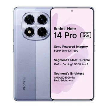 Redmi Android Smartphone Note 14 Pro 5G (8GB RAM, 128GB Storage/ROM) MZB0ICMIN Phantom Purple