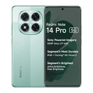 Redmi Android Smartphone Note 14 Pro 5G (8GB RAM, 256GB Storage/ROM) MZB0ICTIN Ivy Green