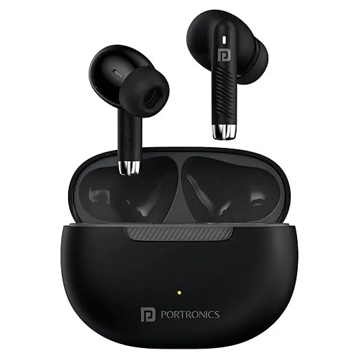 Portronics Wireless Ear Phone Smart Wireless Earbuds Harmonics Twins 32 POR 2898 Black