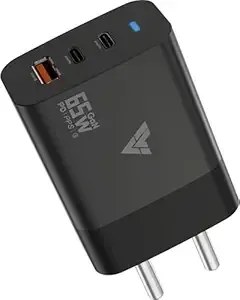 Vaku Luxos Mobile Accessories 65W Type C with Multi Port Dual GAN65W-3BLK Black