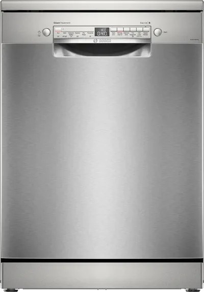 Bosch Free Standing Dishwasher 14 Place Setting Wifi+Steam Series 6 SMS6IKI01I Silver