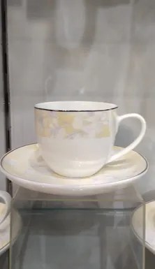 Hi-Luxe Cup & Saucer Set 6 Pcs CS6400-6 Florence yellow