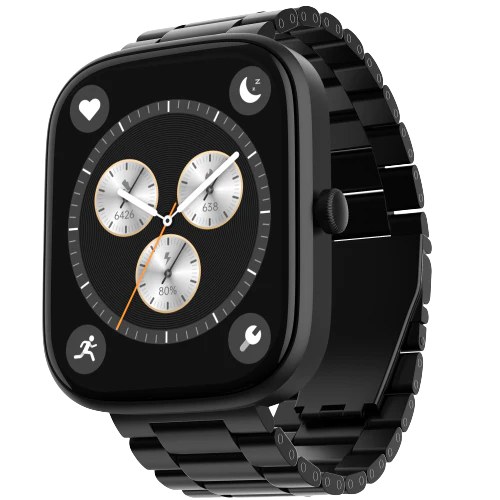 Boat Smart Watch 1.96" (4.97cm) AMOLED Display Ultima Prism STEEL BLACK