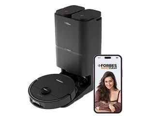 Eureka Forbes Vacuum Cleaner Robo Smartclean Fully Automatic Satation Black & Chrome Metallic