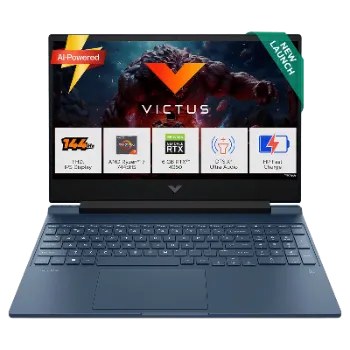HP Gaming Laptop AMD Ryzen 7 7445H 16 GB DDR5 1 TB PCIe 4050 6GB WINDOS 11 MSO Victus Gaming Laptop fb3162AX PERFORMANCE BLUE