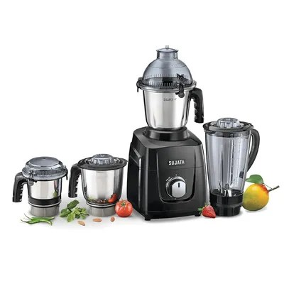 Sujata Mixer Grinder 1000 Watt 4 Jar MG03 Powerful Black
