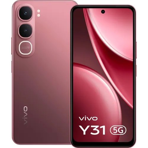 Vivo Android Smartphone Y31 5G (6GB RAM, 128GB Storage/ROM) V2521 Rose/Blush Red