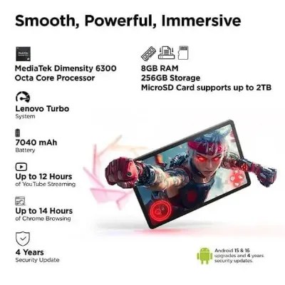 Lenovo Calling Tablet ZAFM0706IN MediaTek Dimensity 6300,8GB,256GB,WIFI,CALL,PEN,5G IDEA TAB ZAFM0706IN LUNA GREY