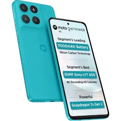 Motorola Android Smartphone G67 Power 5G (8GB RAM, 128GB Storage/ROM) PB930002IN Curacao Blue