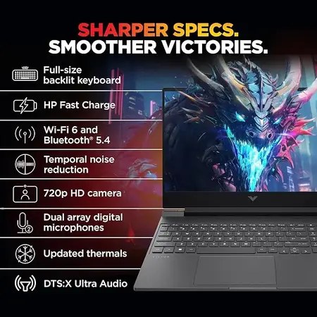 HP Gaming Laptop Core i7-13620H,16 GB, 512 GB,4050 6GB,Win11 MSO Victus Series Victus 15-fa2103TX Performance blue