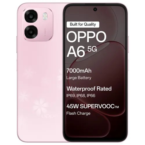 Oppo Android Smartphone A6 5G (6GB RAM, 128GB Storage/ROM) CPH2785 Sakura Pink