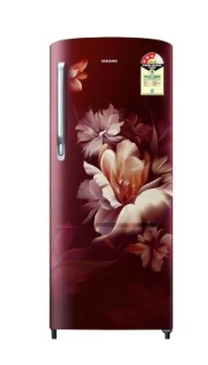 Samsung Single Door Refrigerator 183 Litres 3 Star Inverter RR20H2723RZ Midnight Blossom Red