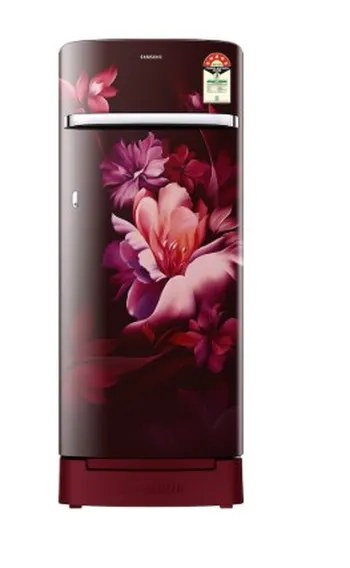 Samsung Single Door Refrigerator 215 Litres 5 Star Inverter BD RR23H2H35RZ Midnight Blossom Red