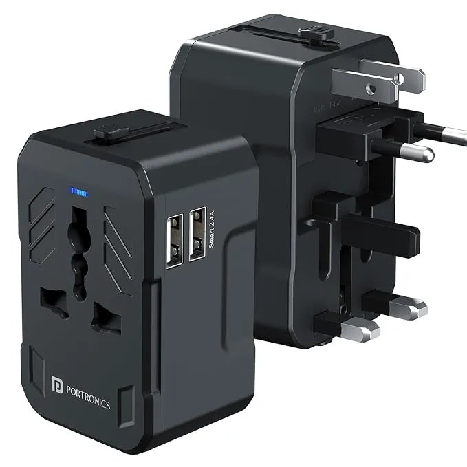Portronics Power Accessories International Universal Travel Adapter POR-2869 Juicemate 2 Black