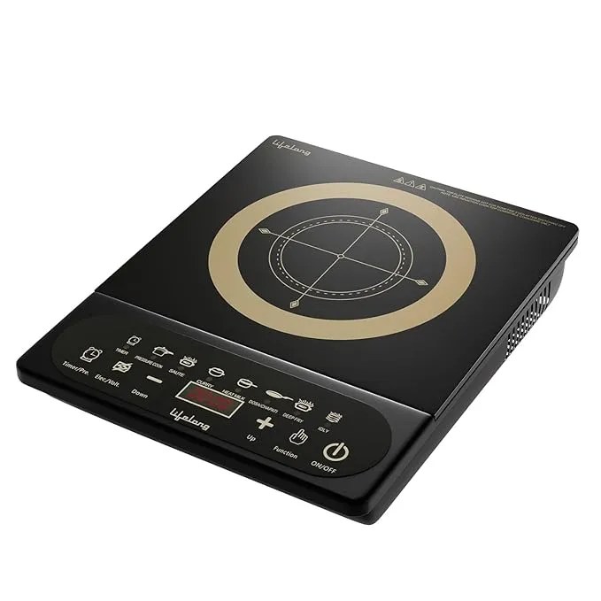 Lifelong Induction Cooker 2100 Watt with 7 Preset Indian Menu Options LLIC104 Black