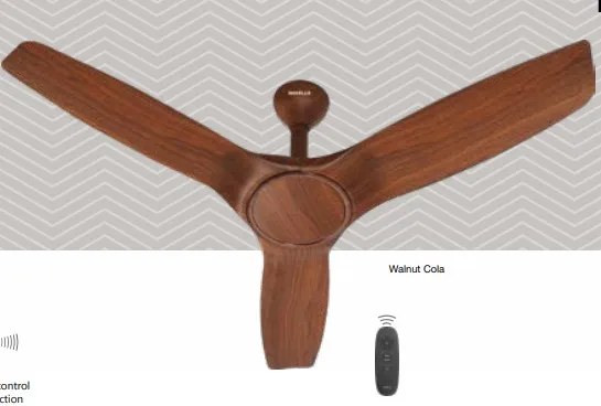 Havells Celling Fan 1200mm 5 Star Stealth Air Energy Efficient BLDC Fan With Remote Walnut Cola Chrome