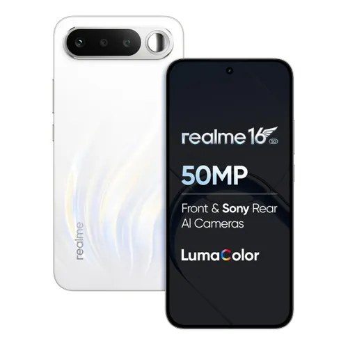 Realme Android Smartphone 16 5G (8GB RAM, 256GB Storage/ROM) RMX5171 Air White