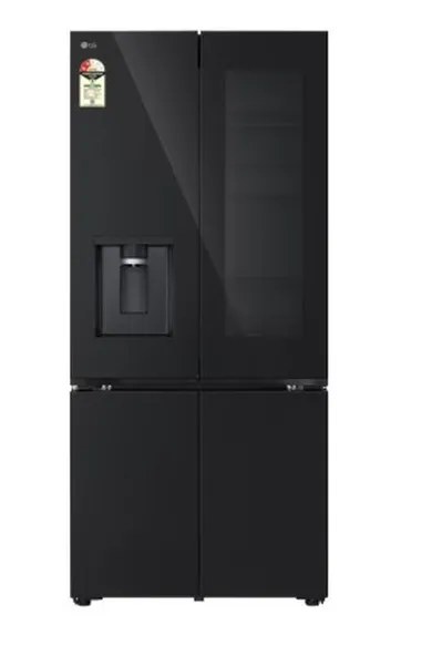 LG French Door Refrigerator 610 Litres Convertible 2 Star Inverter Wi-Fi Ice & Water Dispenser GV-K25FFGFB Black Glass
