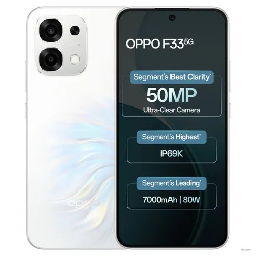 Oppo Android Smartphone F33 5G (8GB RAM, 256GB Storage/ROM) CPH2777 Pearl white