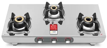 Sujata Gas Stove 3 Burner Stainless Steel Majestic 3B
