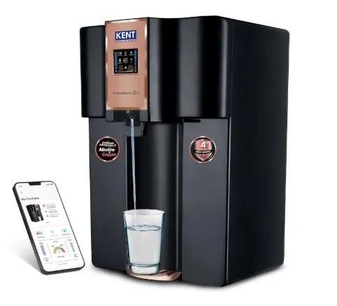 Kent Water Purifier RO 8 litre Sapphire IoT Alkaline +Copper 111177B Black
