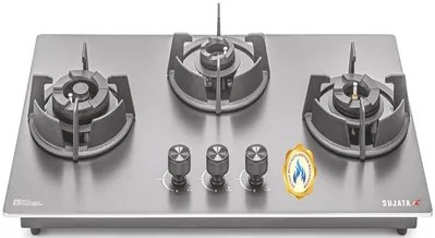 Sujata Hob 3 Burner Osmium FB 3B76 AI Matt Black