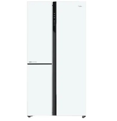Haier Side By Side Refrigerator 598 Litres 3 Star Inverter HRT-683PWGU1 White Glass